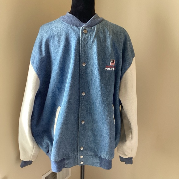 Vintage Polo by Ralph Lauren Denim Bomber Varsity Jacket